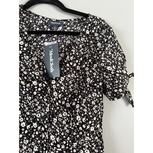 NWT ModCloth Just Gotta Have It Mini Dress Black Ditsy Floral Women’s Size 2 - Picture 7 of 11